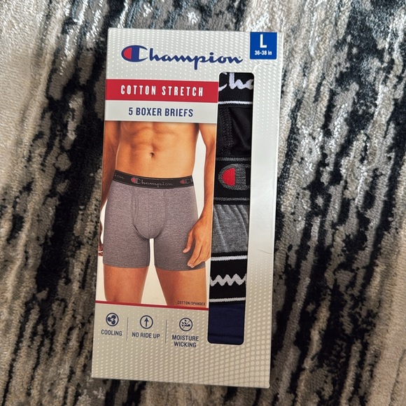 Champion Men’s Cotton Stretch 5 Pack Boxer Briefs size Large - Picture 1 of 3
